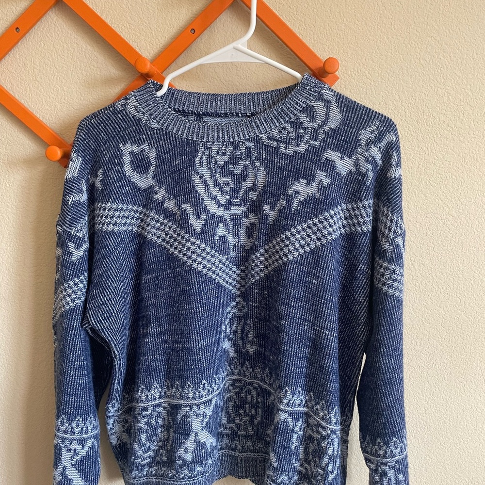 Blue Patterned Women's Sweater